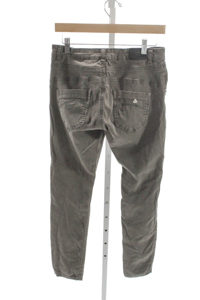 Bianco Womens Green Chino Pants Button Closure 97% Cotton Size 24