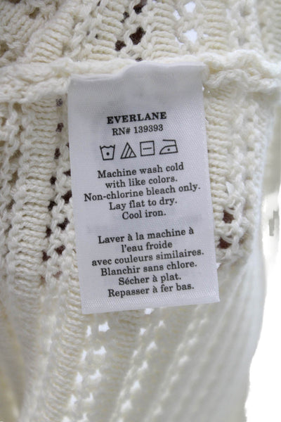 Everlane Women Ivory Organic Cotton Camisole Crew Neck Sleeveless Solid Size XS
