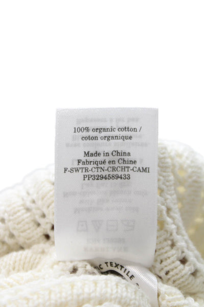 Everlane Women Ivory Organic Cotton Camisole Crew Neck Sleeveless Solid Size XS