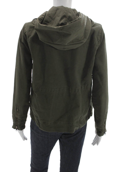 Chaser Womens Military Jacket Green Zip Long Sleeve Size M