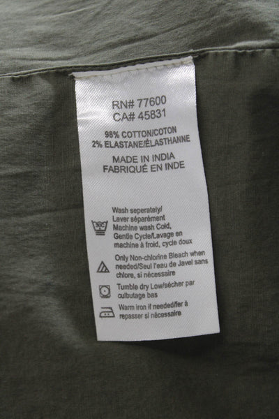 Chaser Womens Military Jacket Green Zip Long Sleeve Size M