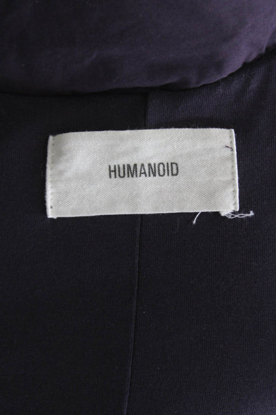 Humanoid Women Puffer Jacket Purple Cotton Buckle Long Sleeve Size XS