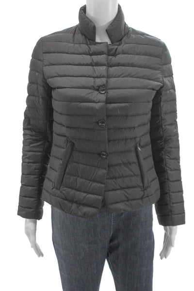 ELEVENTY Womens Gray Basic Jacket Button Long Sleeve Polyester Size S
