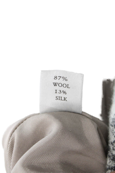 Brian Reyes Women Straight Pencil Wool Geometric Skirt Hook Eye Black Size 2
