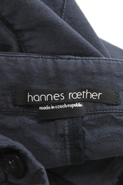 Hannes Roether Womens Cropped Gray Polyester Button Pants Size S