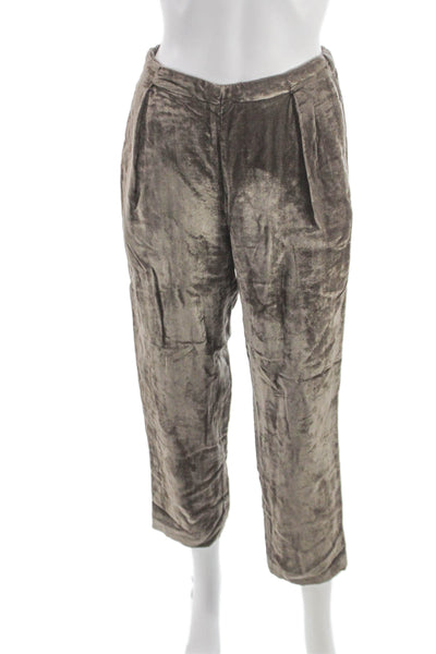 Humanoid Women Cropped Pants Gray Viscose Pull On 27in Inseam Size S