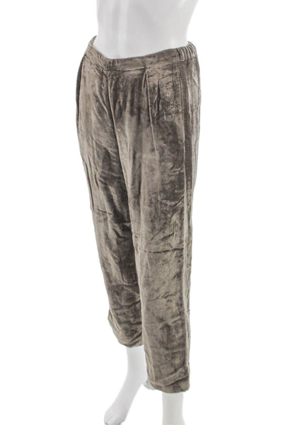 Humanoid Women Cropped Pants Gray Viscose Pull On 27in Inseam Size S