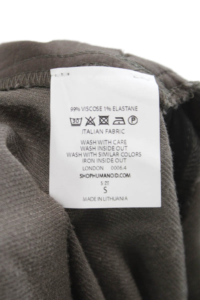 Humanoid Women Cropped Pants Gray Viscose Pull On 27in Inseam Size S