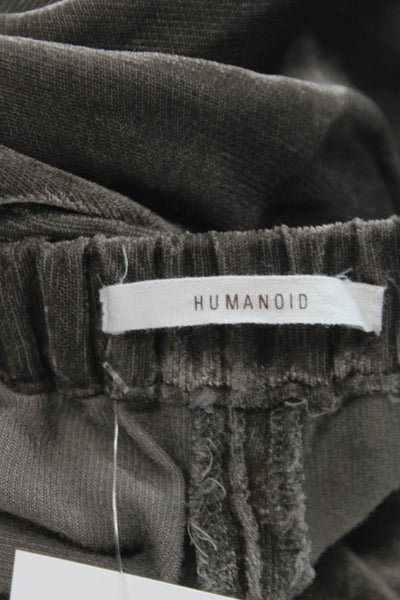 Humanoid Women Cropped Pants Gray Viscose Pull On 27in Inseam Size S