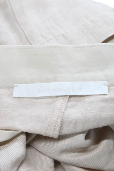 Elsa Esturgie Womens Cropped Linen Pants Beige Size 36