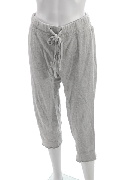 Wilt Women Cropped Gray Cotton Drawstring Pants Size XS