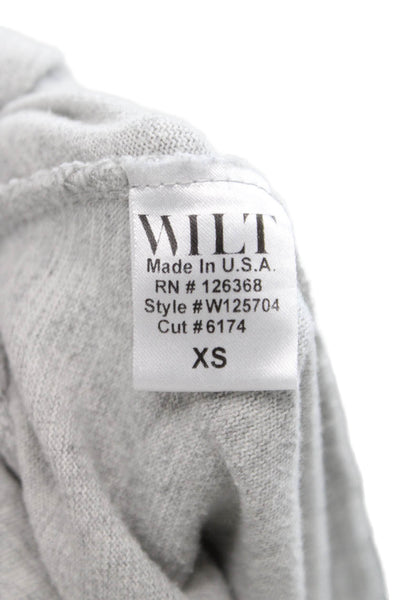 Wilt Women Cropped Gray Cotton Drawstring Pants Size XS