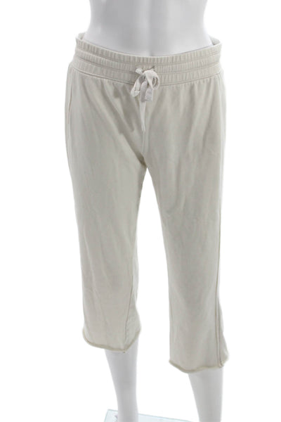 Splendid Women Cropped Pants Beige Recycled Polyester Drawstring Size XS
