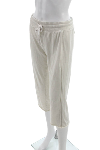 Splendid Women Cropped Pants Beige Recycled Polyester Drawstring Size XS