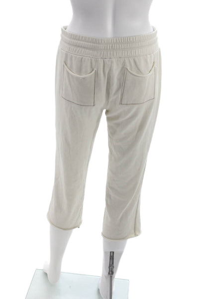 Splendid Women Cropped Pants Beige Recycled Polyester Drawstring Size XS