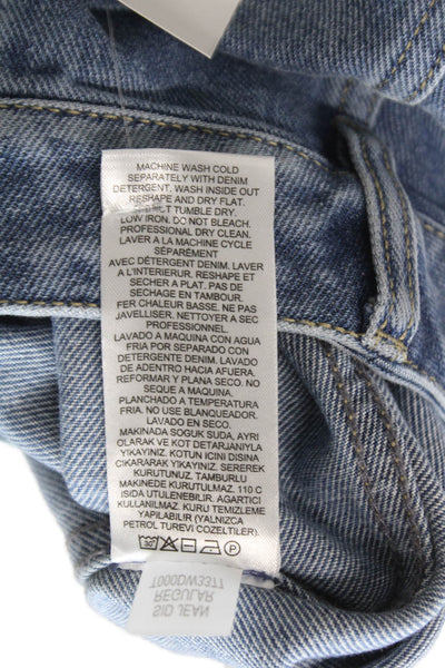 Tibi Womens Wide-Leg Blue Cotton Jeans Size 24