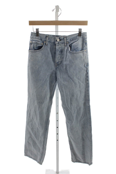 TWP Womens Straight Blue Jeans 100% Cotton Button Fly Size 24