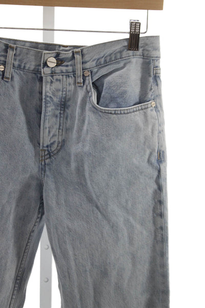 TWP Womens Straight Blue Jeans 100% Cotton Button Fly Size 24