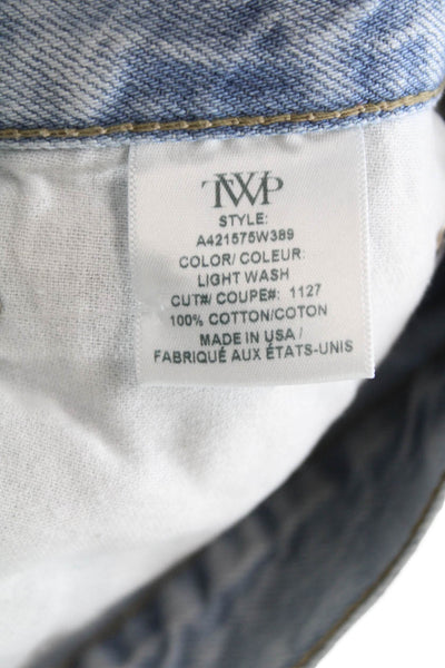 TWP Womens Straight Blue Jeans 100% Cotton Button Fly Size 24