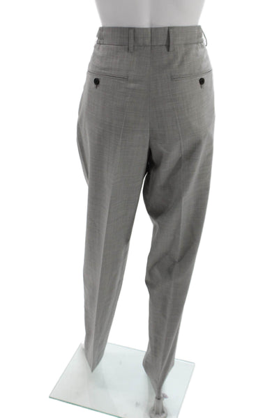 Theory Mens Gray Plaid Virgin Wool Blend Dress Pants Size 31