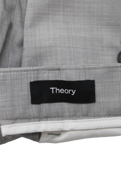 Theory Mens Gray Plaid Virgin Wool Blend Dress Pants Size 31