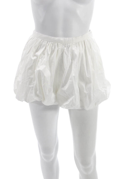 Aligne Women Bubble Shorts White Organic Cotton Zip Size 0
