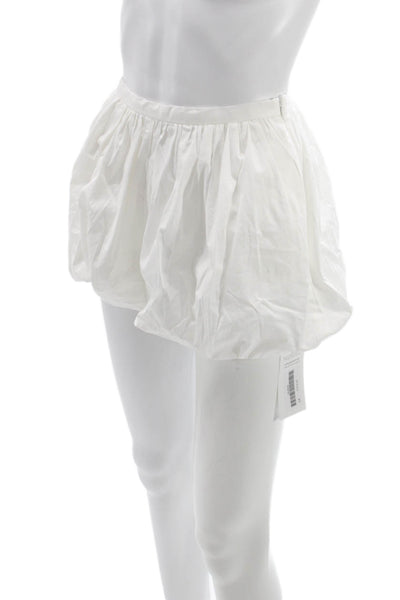Aligne Women Bubble Shorts White Organic Cotton Zip Size 0