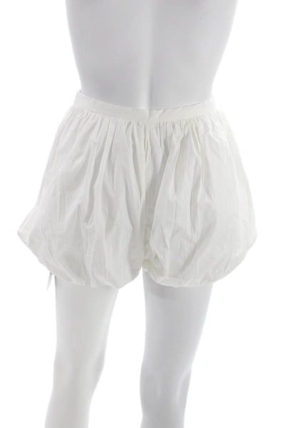 Aligne Women Bubble Shorts White Organic Cotton Zip Size 0