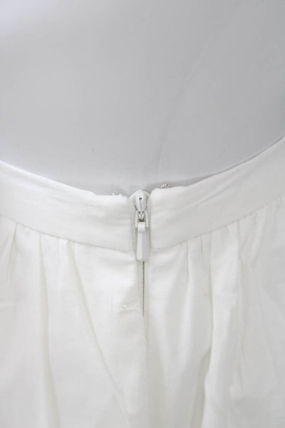 Aligne Women Bubble Shorts White Organic Cotton Zip Size 0