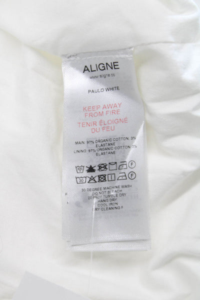 Aligne Women Bubble Shorts White Organic Cotton Zip Size 0