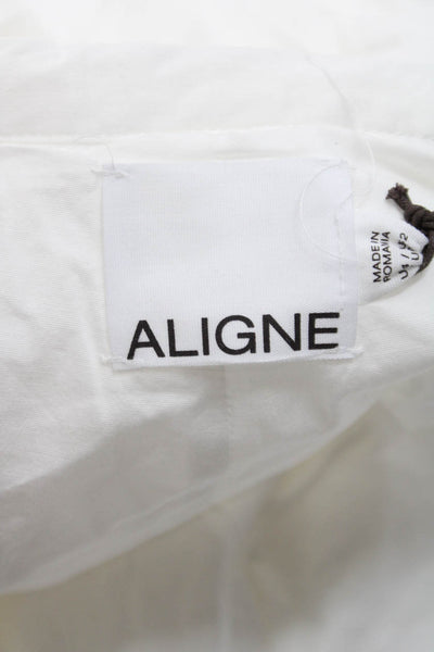 Aligne Women Bubble Shorts White Organic Cotton Zip Size 0