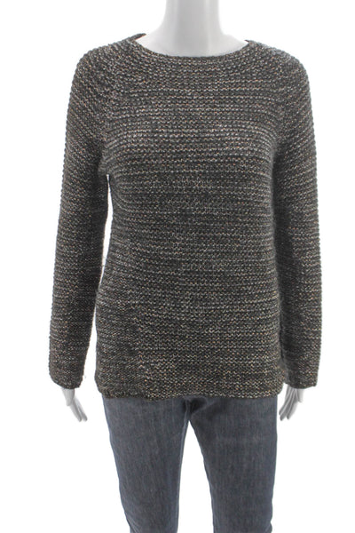 Maje Womens Black Wool Pullover Sweater Long Sleeve Round Neck Size 3