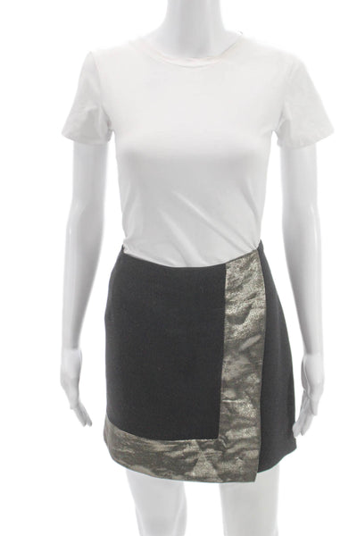 Sandro Womens Short Pencil Skirt Gray Polyester Zip Size 3