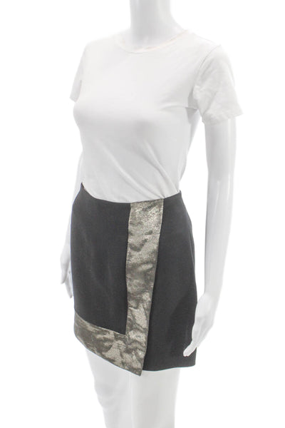 Sandro Womens Short Pencil Skirt Gray Polyester Zip Size 3