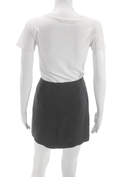 Sandro Womens Short Pencil Skirt Gray Polyester Zip Size 3