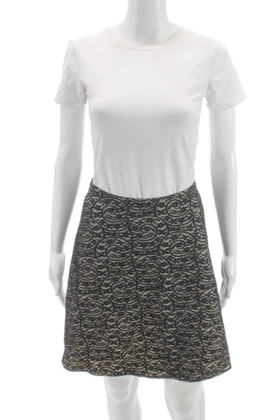 Wolford Womens A-Line Black Geometric Polyamide Short Skirt Size 4