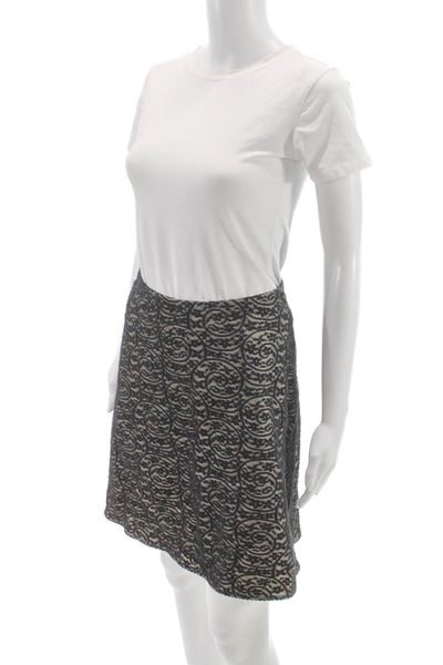 Wolford Womens A-Line Black Geometric Polyamide Short Skirt Size 4