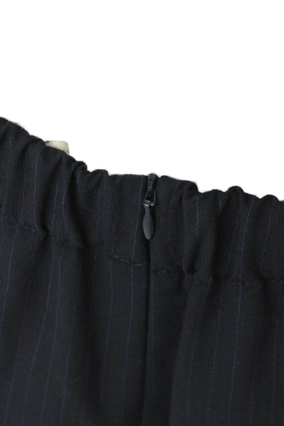 Maje Women Skort Gray Pinstripe Zip 55%Polyester 42%Wool Size 38