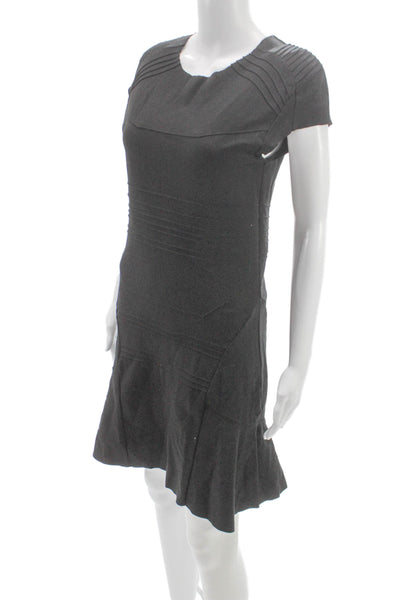 Maje Womens A-Line Dress Gray Short Sleeve Viscose Zip Size 3