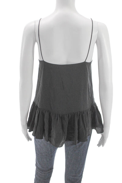Club Monaco Women Camisole Silk Scoop Neck Gray Size XS Petite
