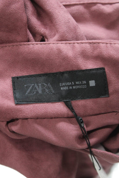 Zara Women Blouse Sleeveless High Neck Pink Polyester Buckle Size S