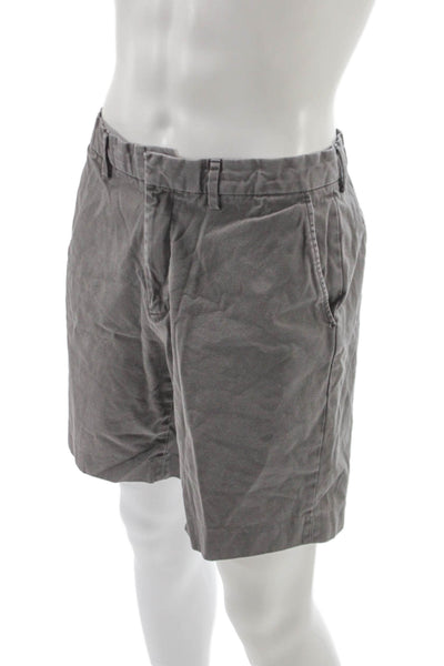 J Crew Mens Gray Cotton Chino Shorts Button Closure Size 35