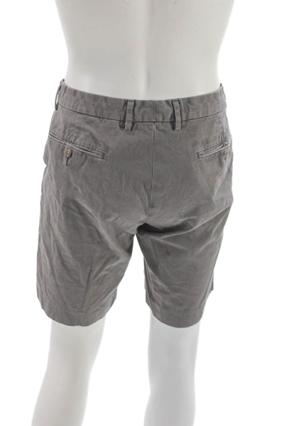 J Crew Mens Gray Cotton Chino Shorts Button Closure Size 35