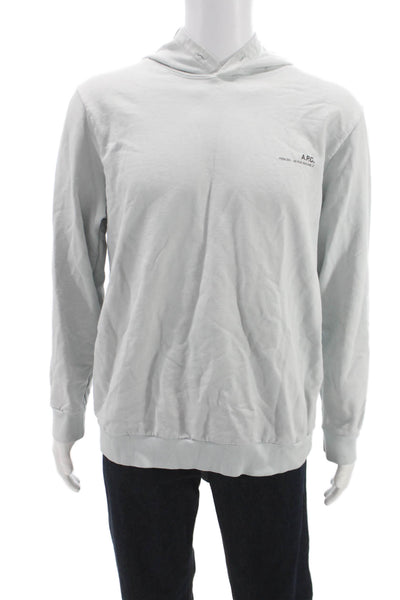 APC Mens Gray Cotton Pullover Hoodie Crew Neck Long Sleeve Size 2XL