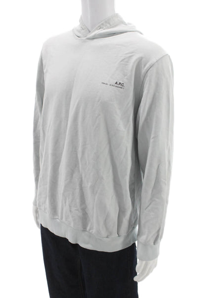 APC Mens Gray Cotton Pullover Hoodie Crew Neck Long Sleeve Size 2XL