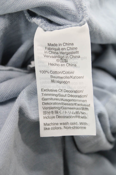 J Crew Mens Basic Henley T-Shirt Blue 100% Cotton Short Sleeve Size XL