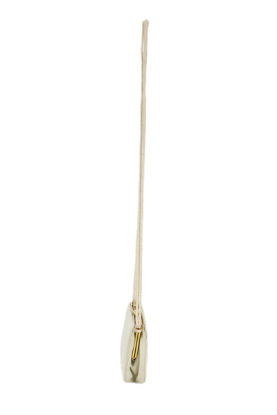 Judith Leiber Womens Lizard Skin Gold Tone Crossbody Shoulder Handbag Ivory