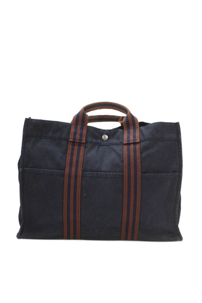 Hermes Womens Herline Tote Shoulder Handbag Black Multi Colored