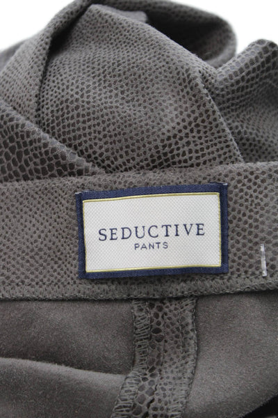 Seductive Womens Cropped Animal Print Pull On Gray Pants Size M