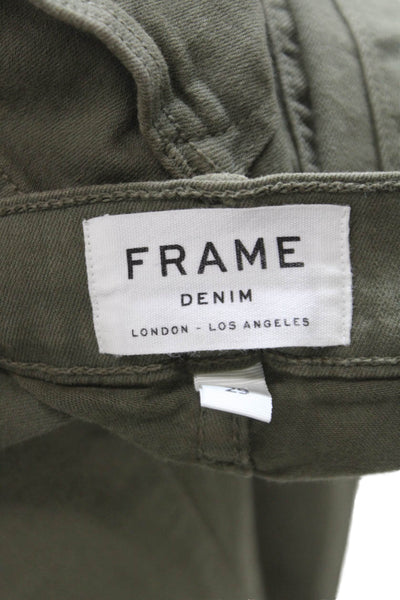 Frame Denim Womens Green Skinny High Rise Jeans Button Size 29